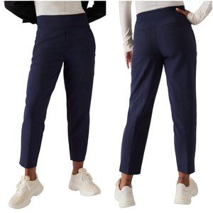EUC Athleta Endless Pant navy size 10 tapered stretch travel casual